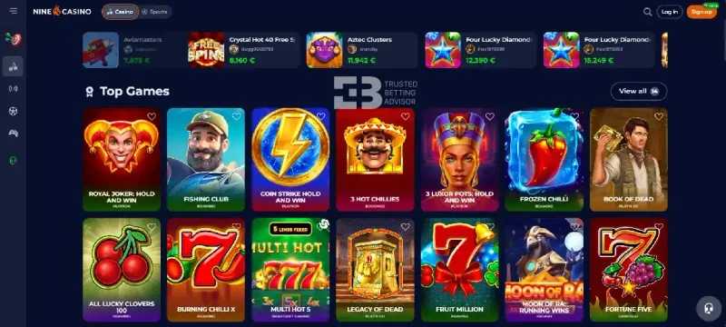 Nine Casino welcome offer